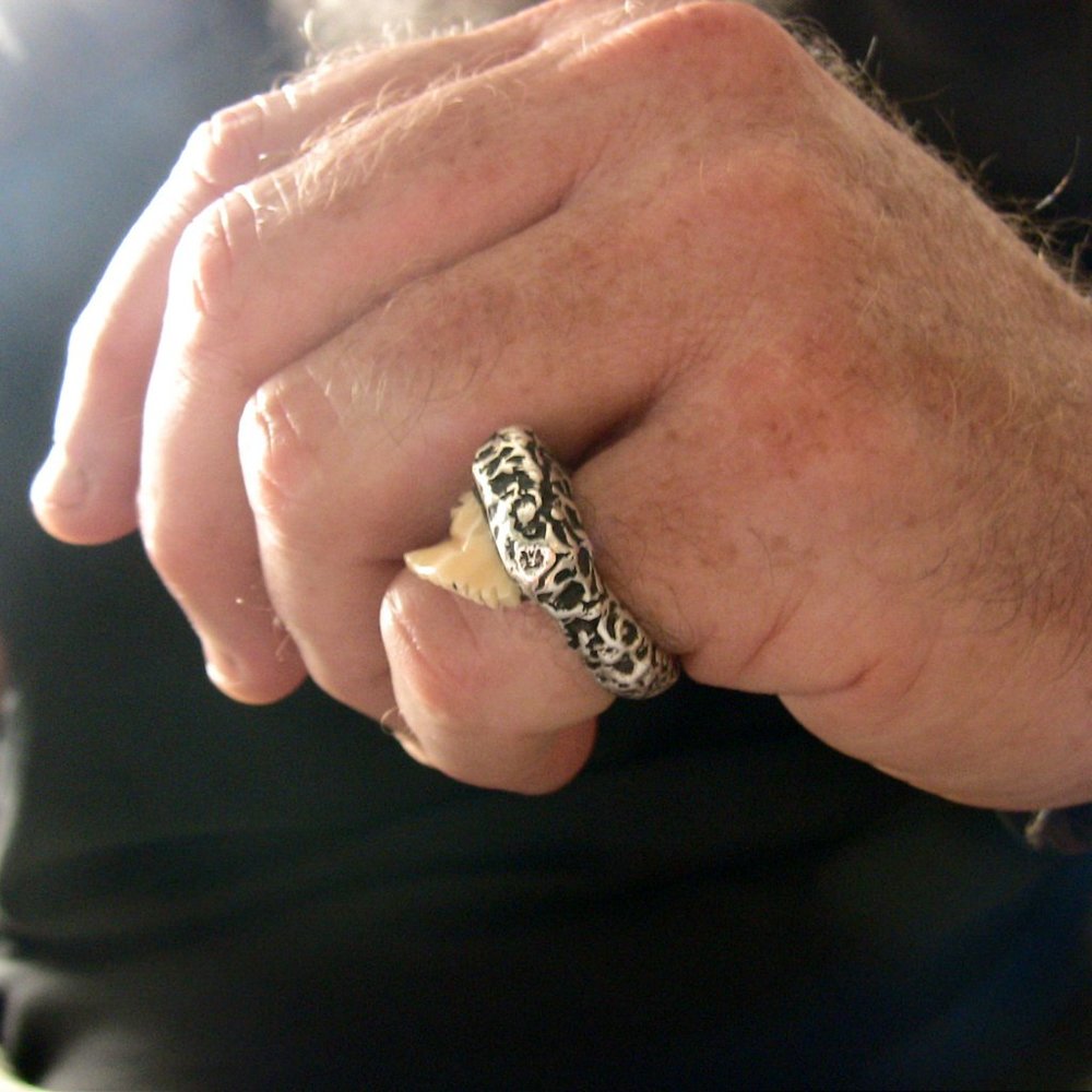 Tiger Shark Ivory Carved ring